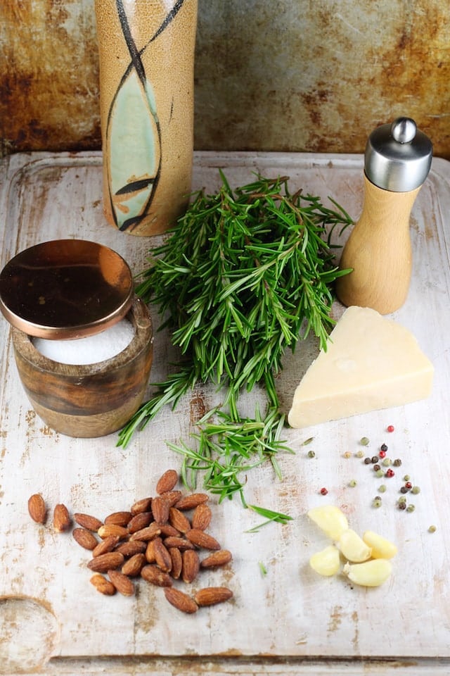 Ingredients for Rosemary Pesto from MissintheKitchen.com