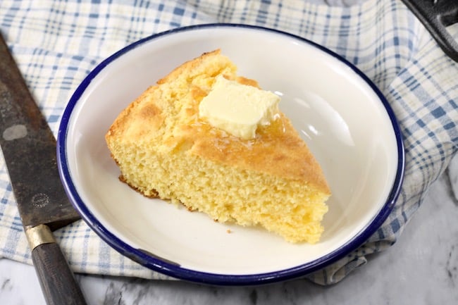 Skillet Cornbread with butter