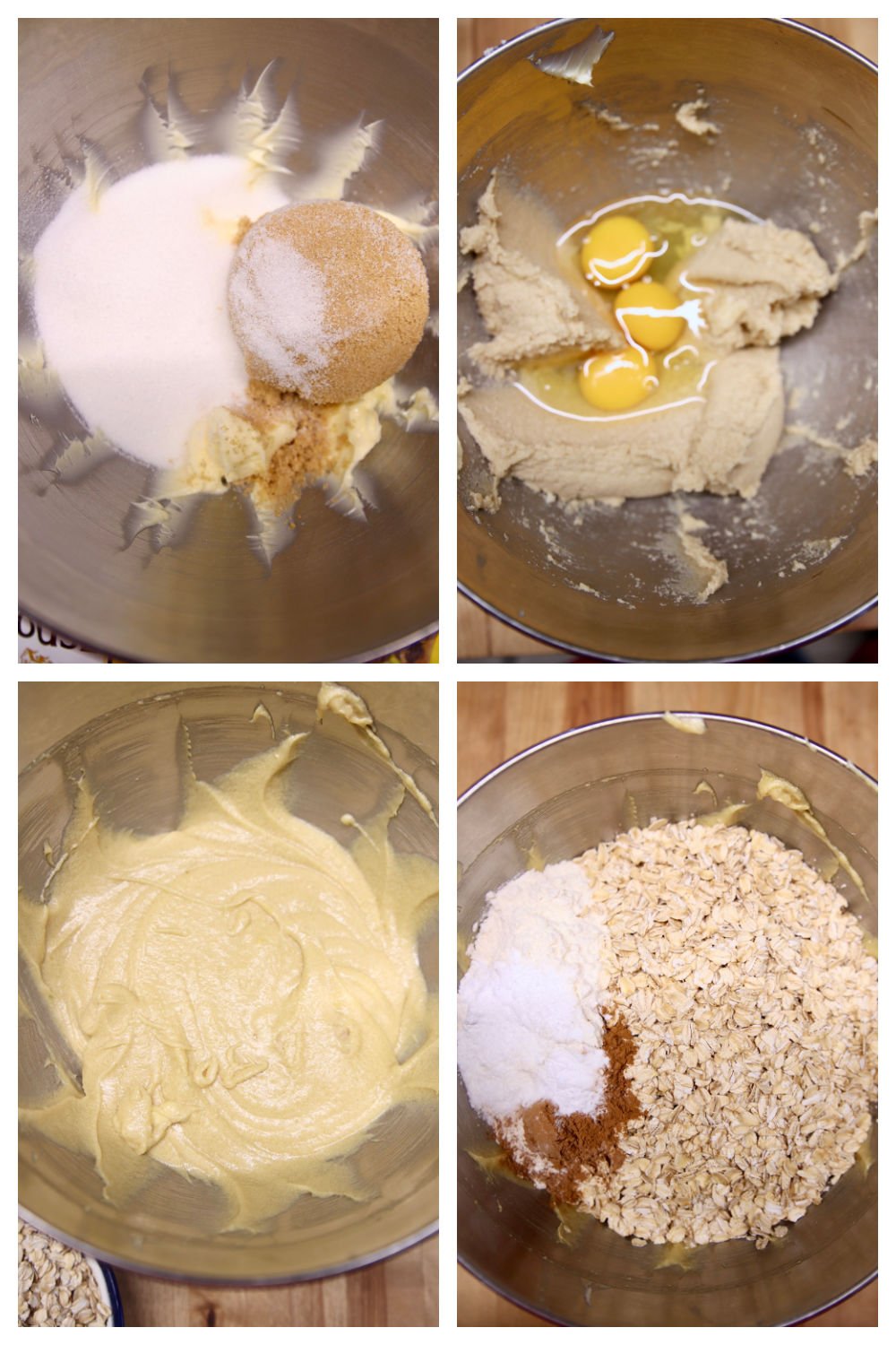 step by step making oatmeal chocolate chip cookies