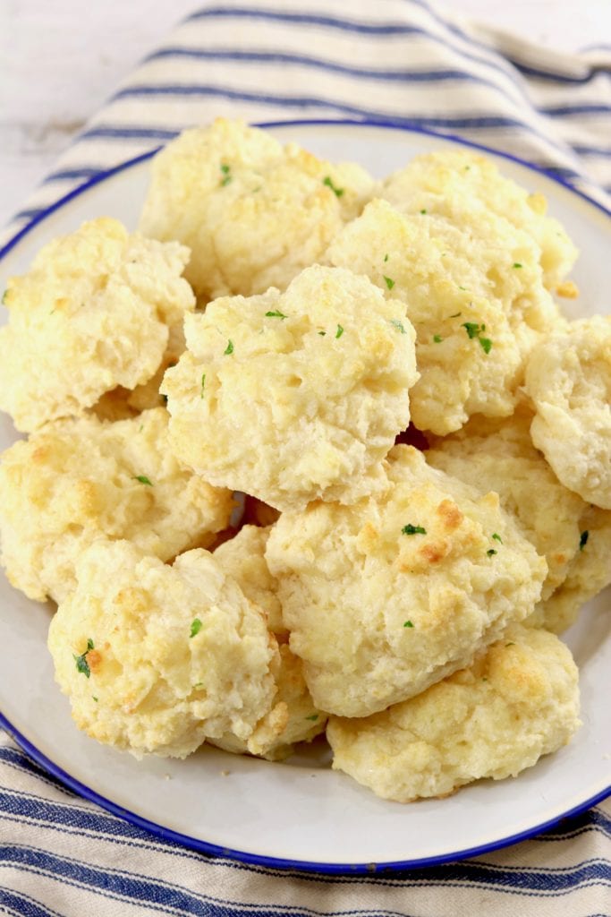 Cheddar Garlic Biscuits on a plate