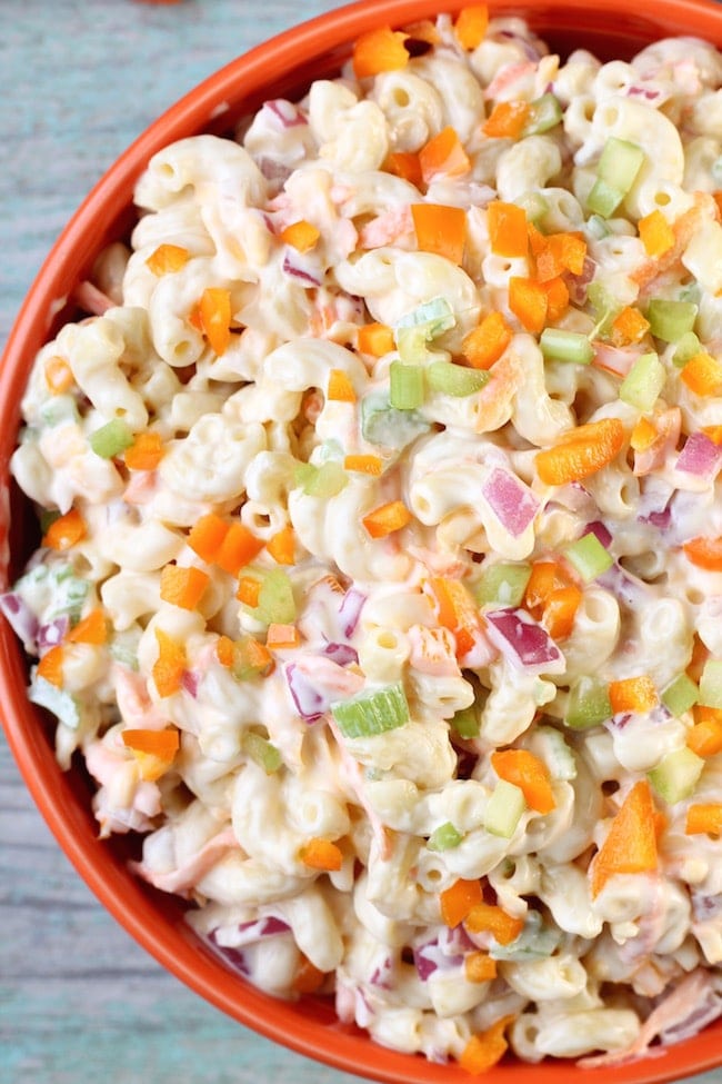 Overhead Bowl The Best Macaroni Salad