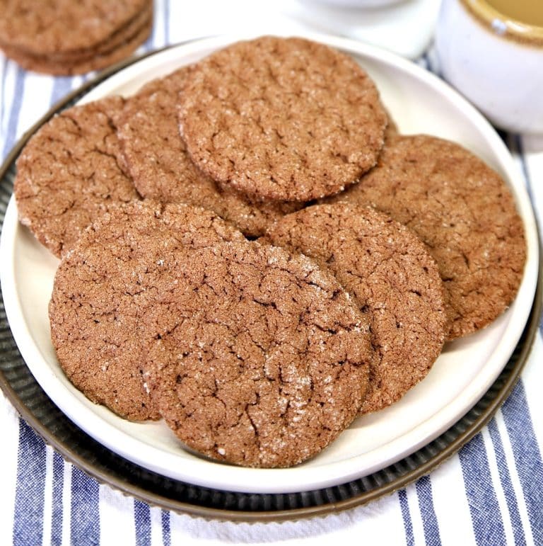 Chocolate cookies on a plate.