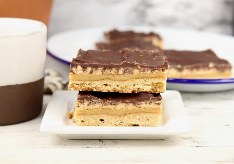 sliced chocolate toffee bars