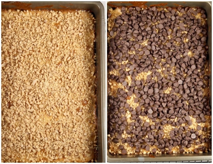 toffee bits and chocolate chips for toffee bars