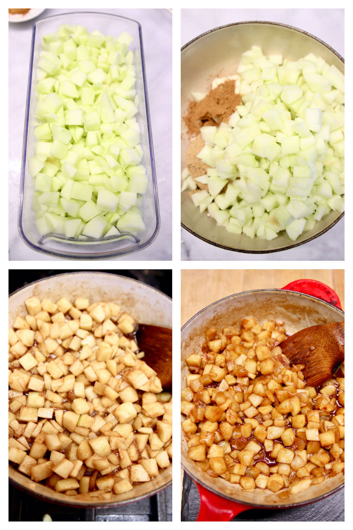 making apple filling for sweet rolls