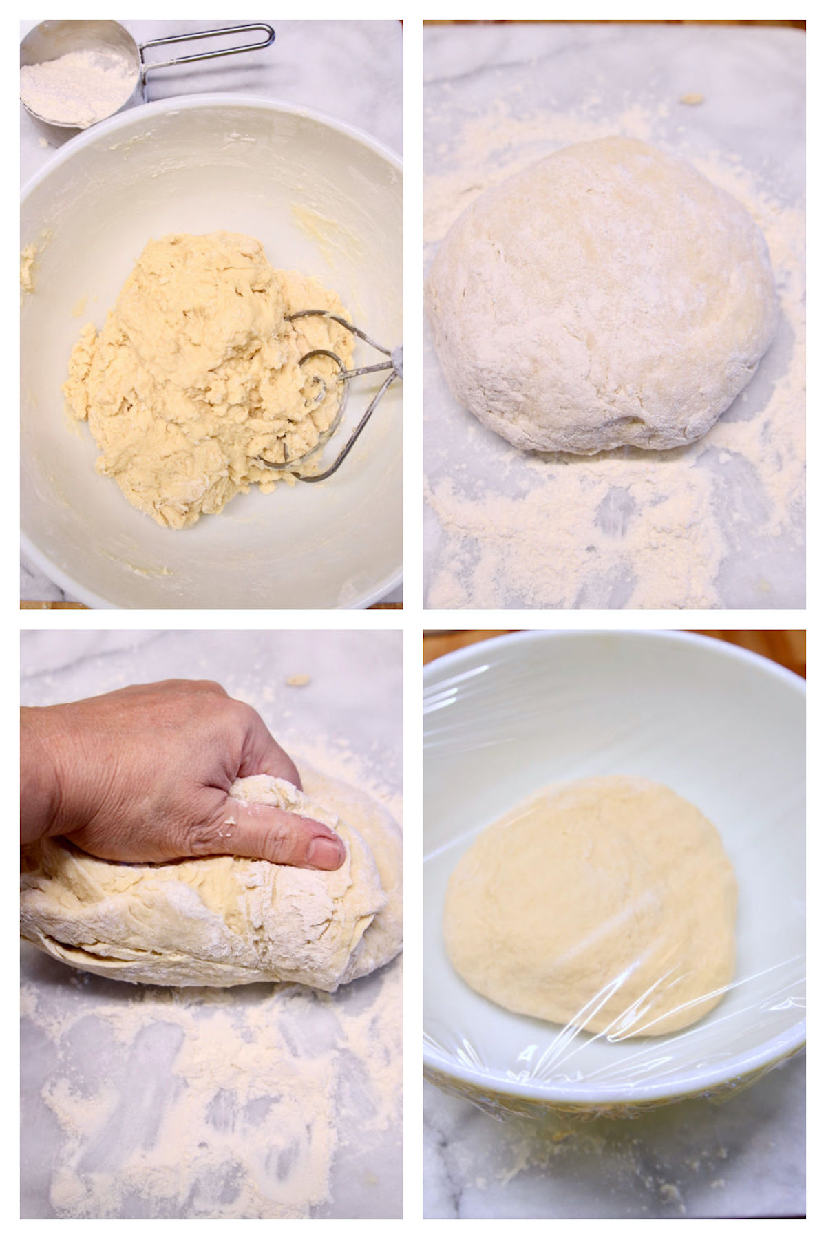 step by step kneading yeast dough
