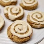 Scones with cream cheese icing.