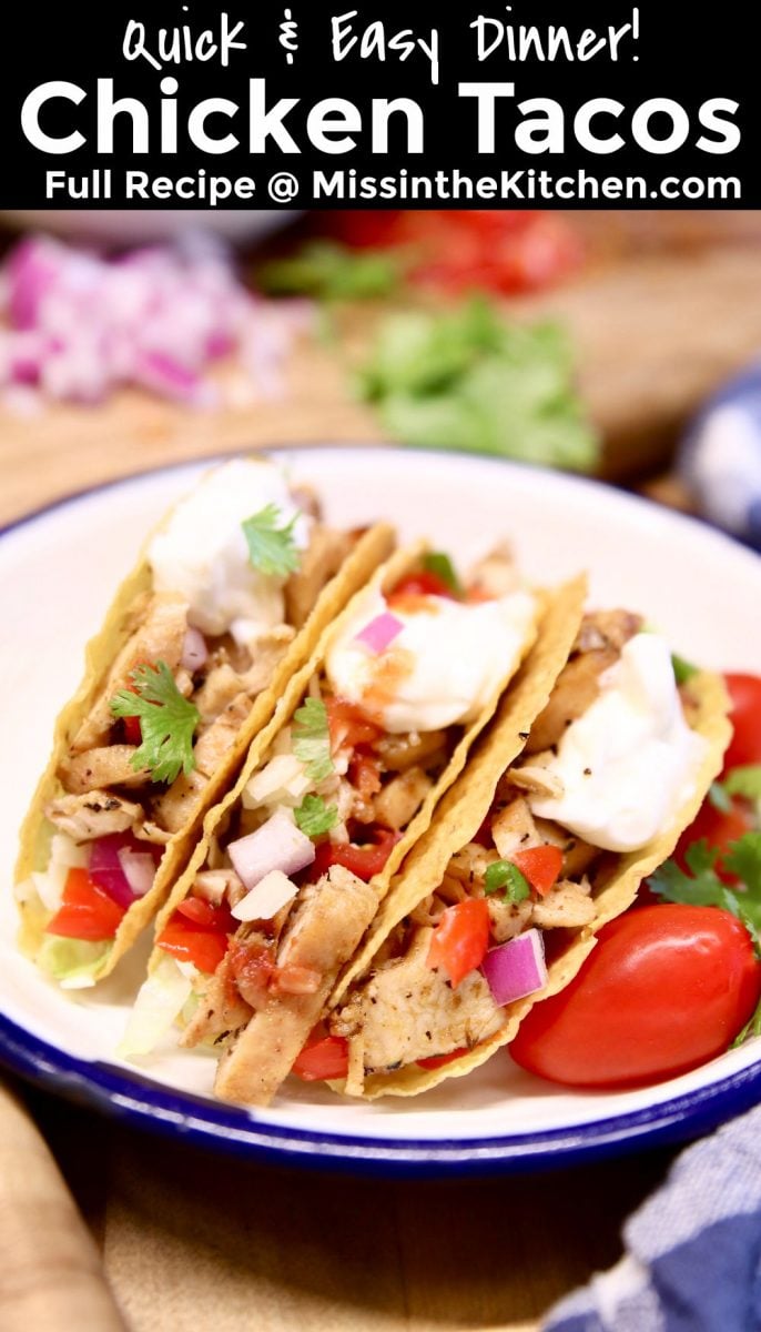 Chicken Tacos with text overlay