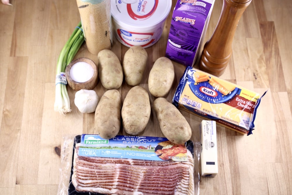 Ingredients for twice baked potatoes