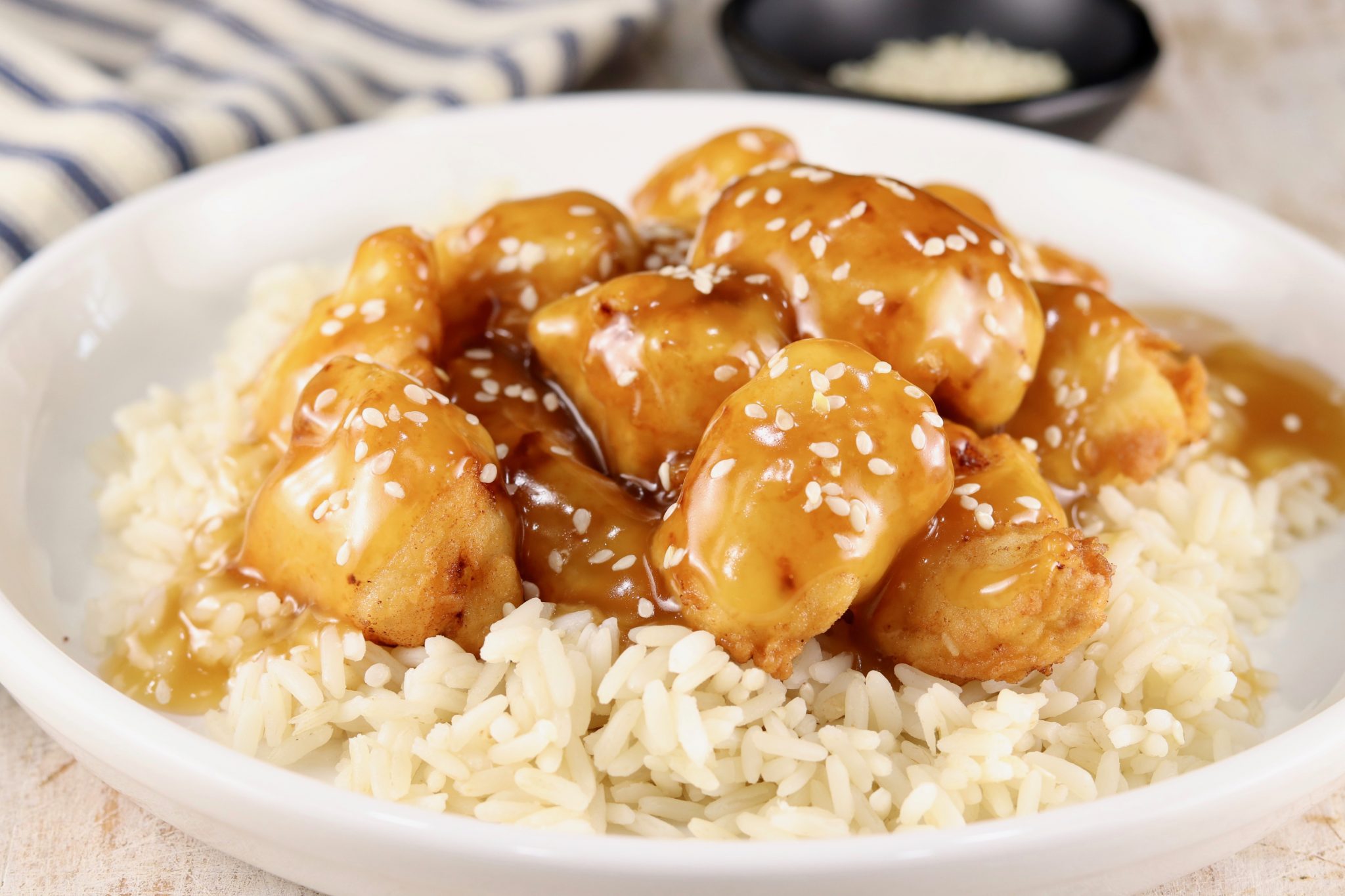 Sesame Chicken with rice