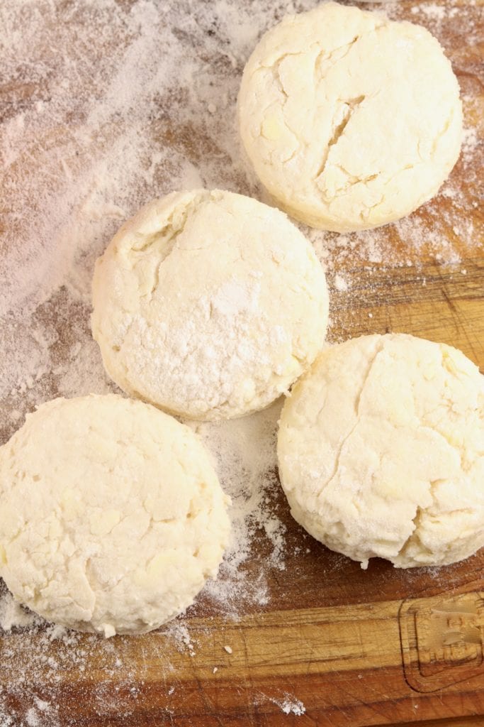 Cut out biscuits ready to bake