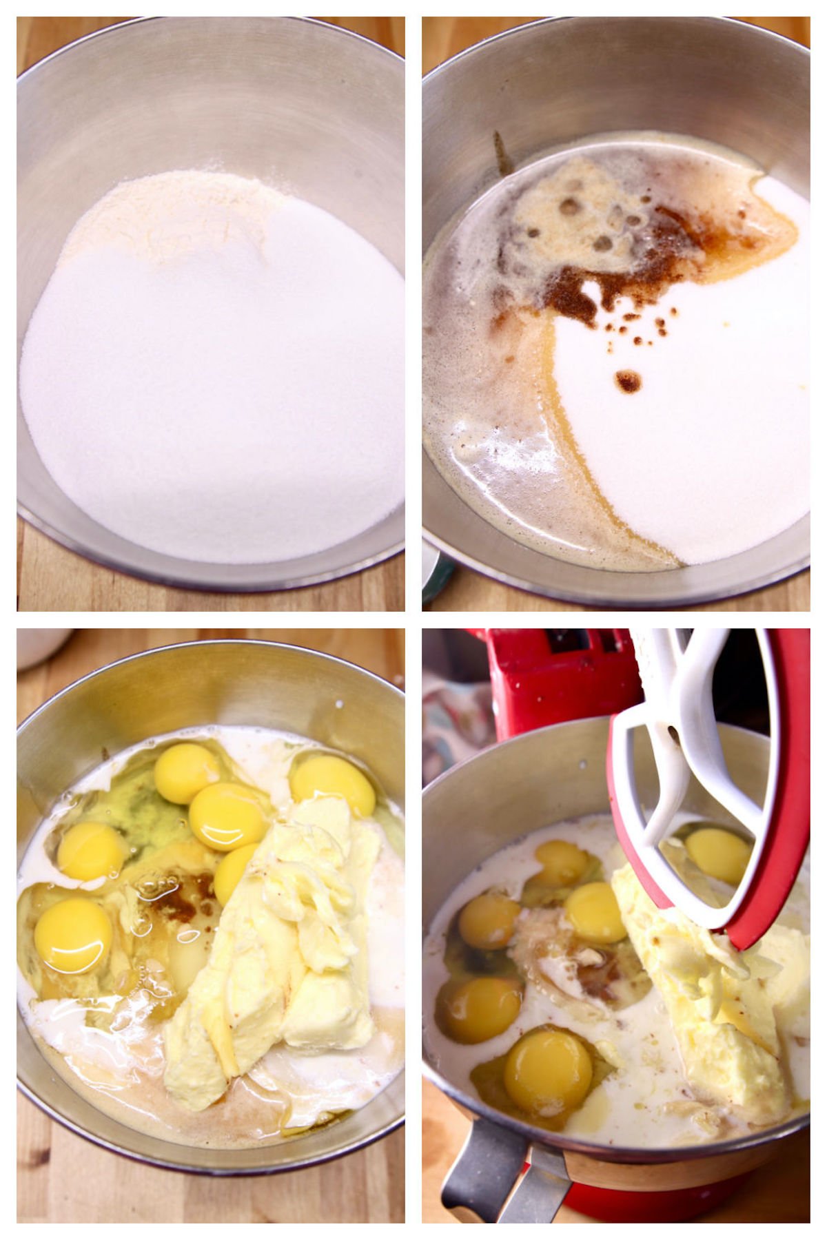 steps to making pound cake collage