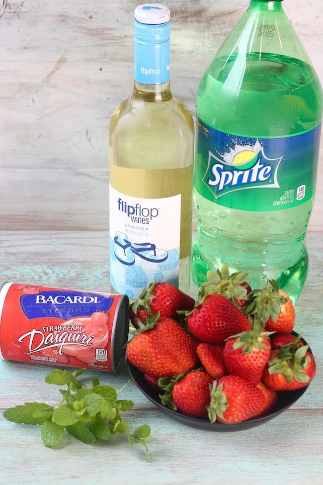 Ingredients for Easy Strawberry Wine Punch Recipe
