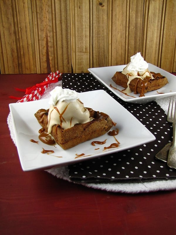 Chocolate Waffle Ice Cream Sundaes from Miss in the Kitchen