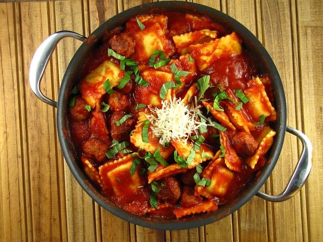 Ravioli with Sausage Meatballs | Miss in the Kitchen