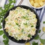 Bowl of pineapple coleslaw.