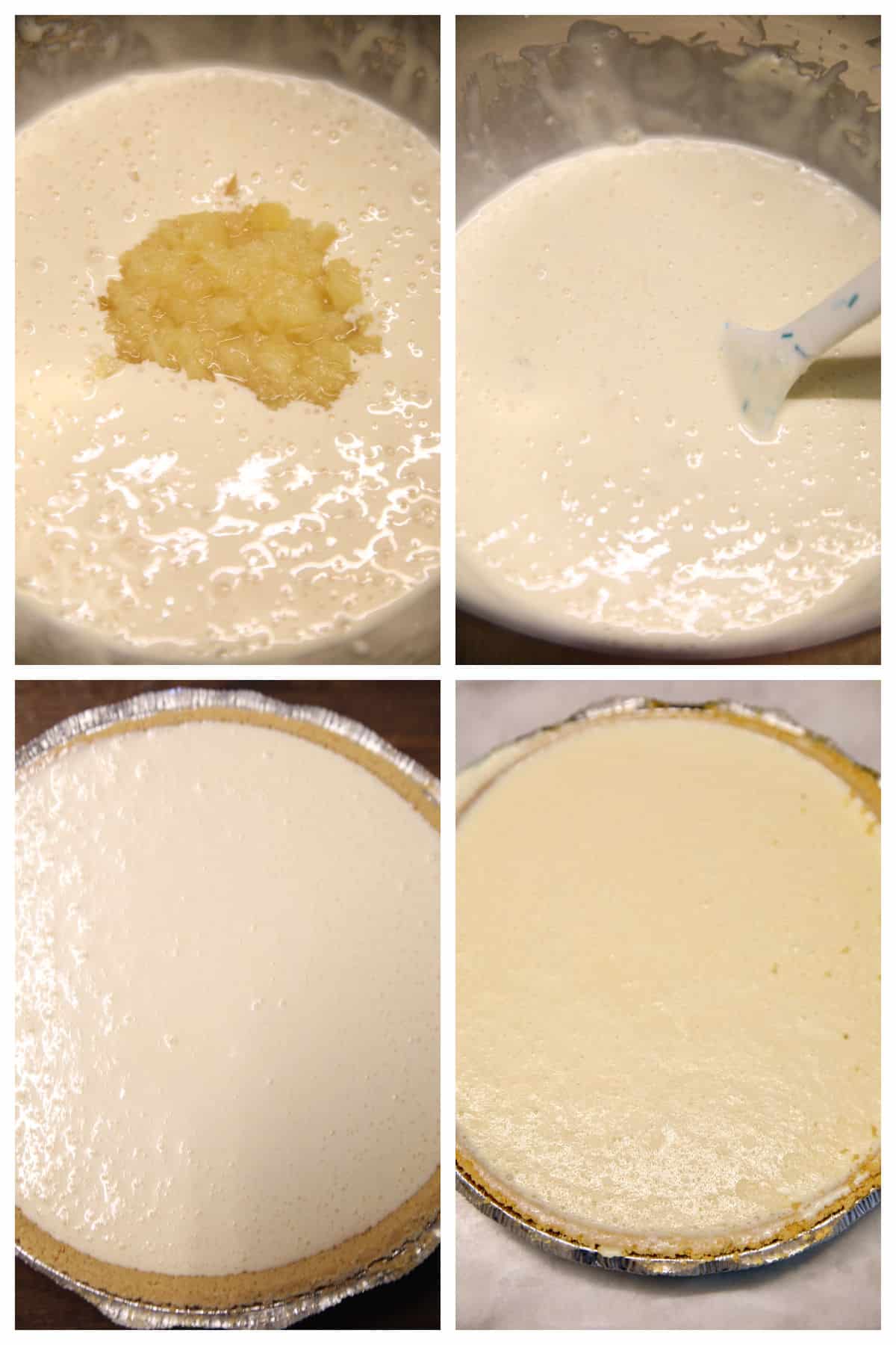 Collage making pineapple pie. 