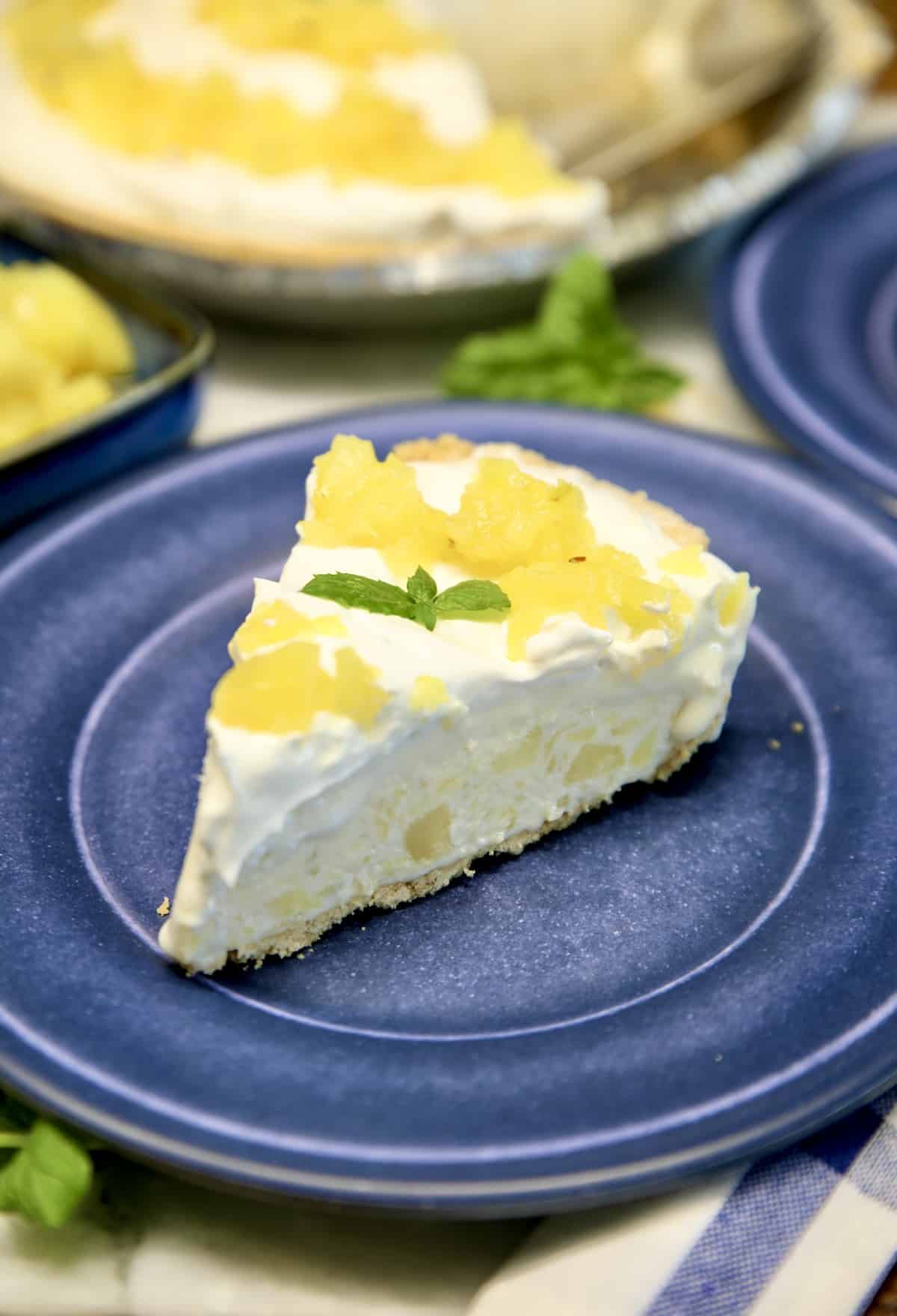 Slice of pineapple pie. 