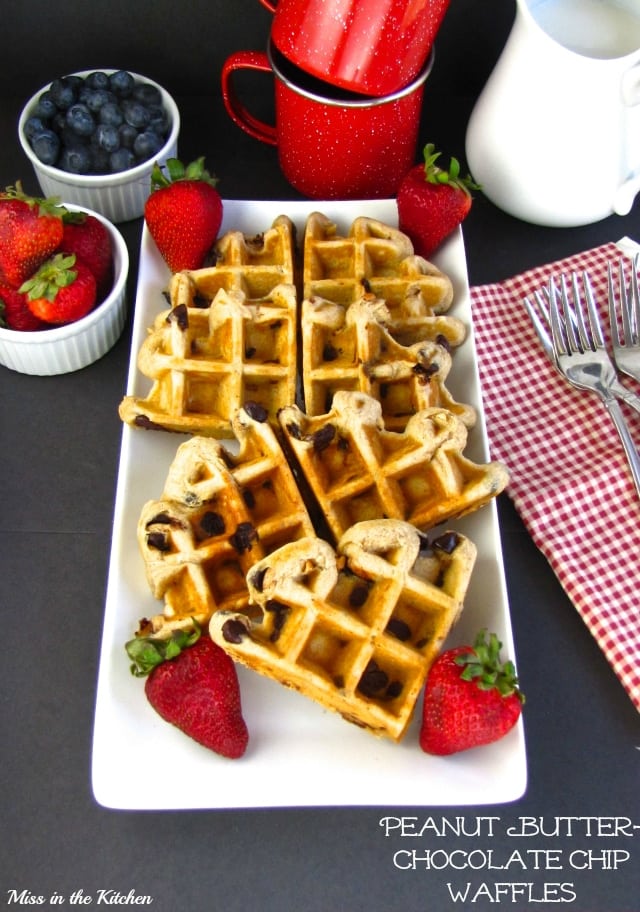 peanut butter chocolate chip waffles