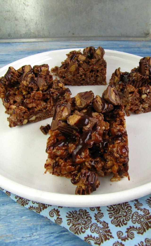 Peanut Butter & Chocolate Rice Krispie Treats