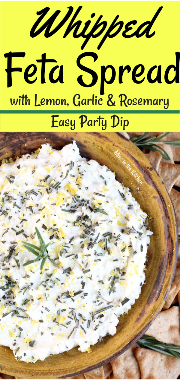 Whipped Feta with rosemary, lemon and garlic