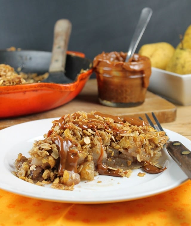 Caramel Pear Pie with Crumb Topping