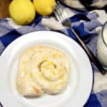 Lemon sweet roll on a plate.