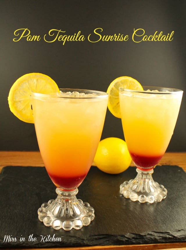 Pom Tequila Sunrise Cocktail from Missinthekitchen.com
