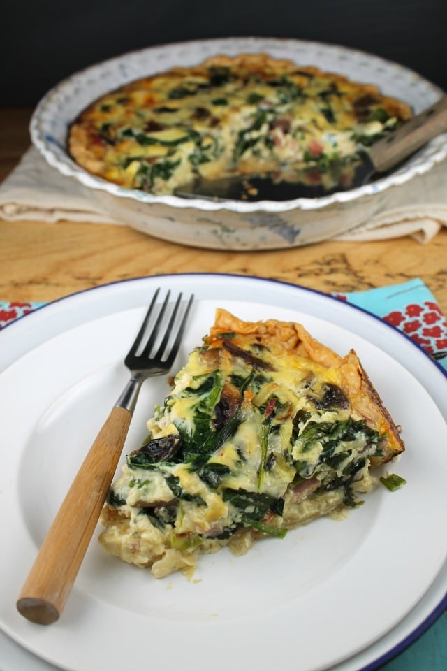 mushroom and spinach quiche 2