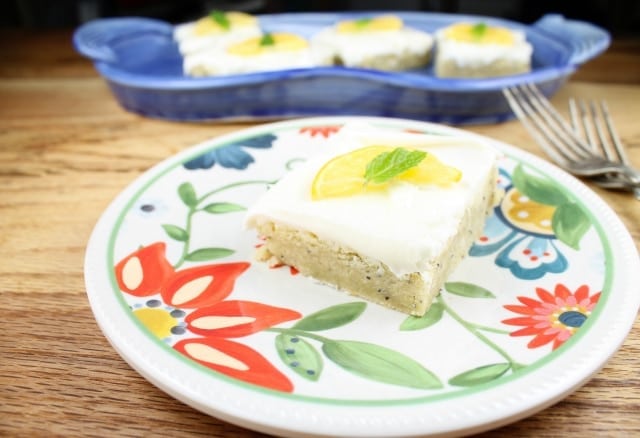 Meyer Lemon Poppy Seed Bars with Cream Cheese Icing