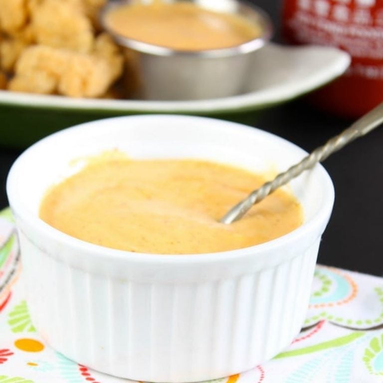 sriracha comeback sauce in a small white bowl