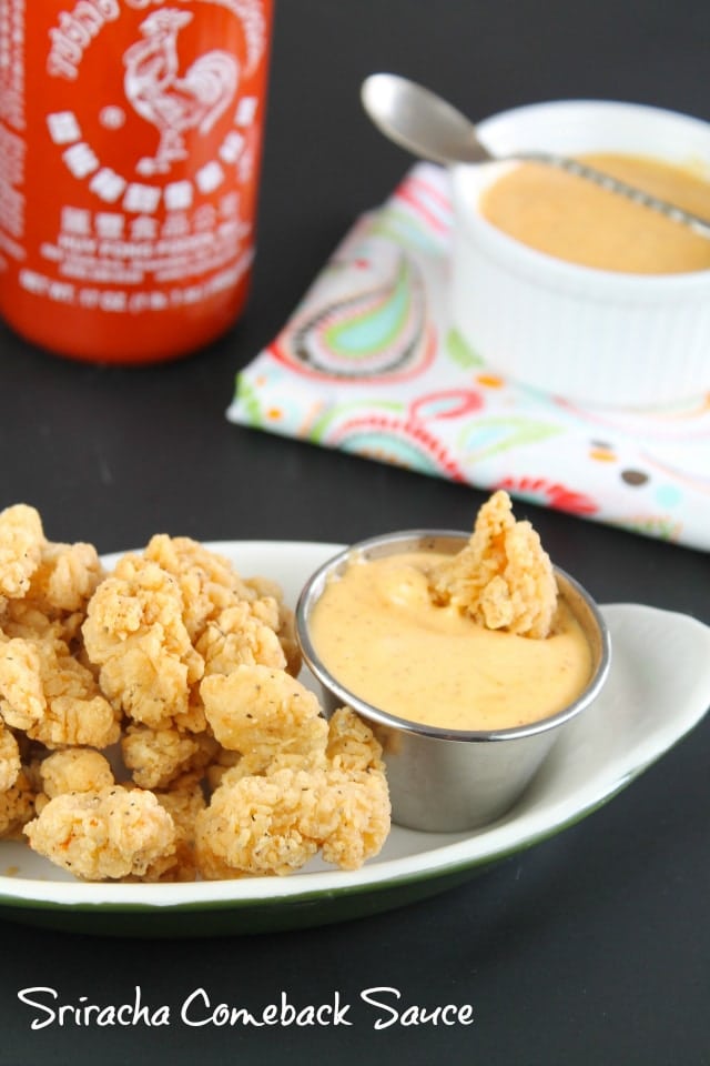 Sriracha Comeback Sauce will be your new favorite condiment. A quick and easy recipe with just a few ingredients. A spicy twist to the southern classic sauce.