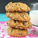 Stack of oatmeal raisin cookies