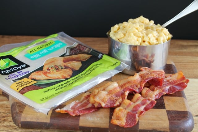 bacon macaroni and cheese egg roll wrappers