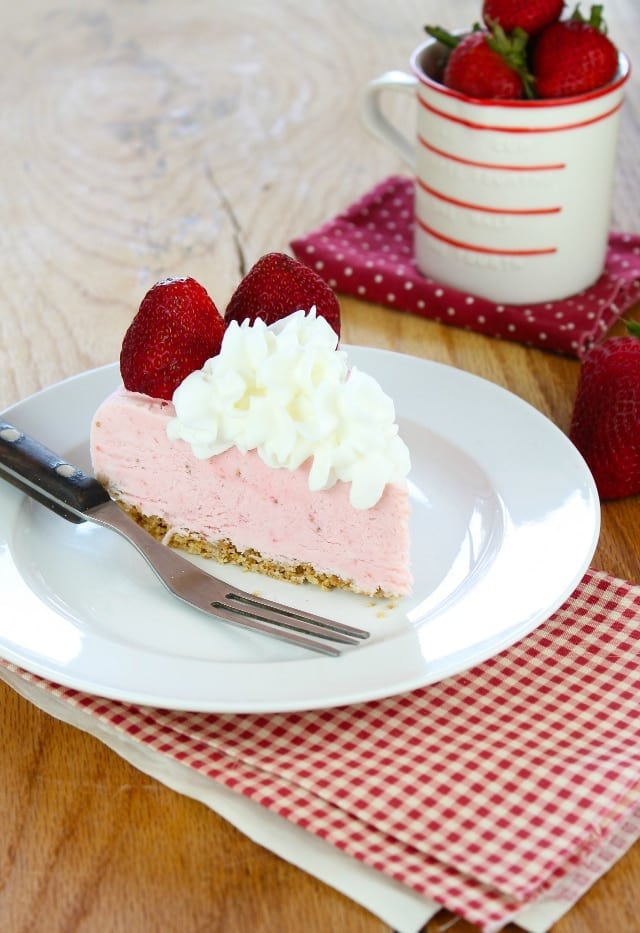 Strawberry Cheesecake Ice Cream Pie from Miss in the Kitchen