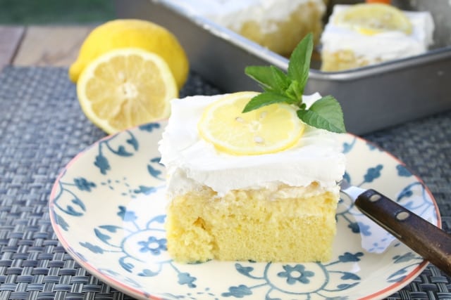 Lemon-Pineapple Poke Cake Recipe from Miss in the Kitchen