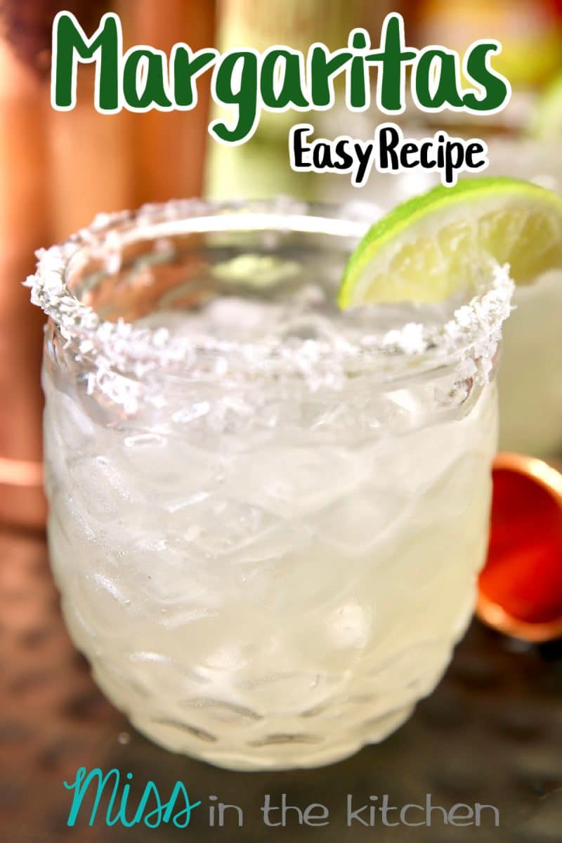 Margaritas cocktail with text overlay.