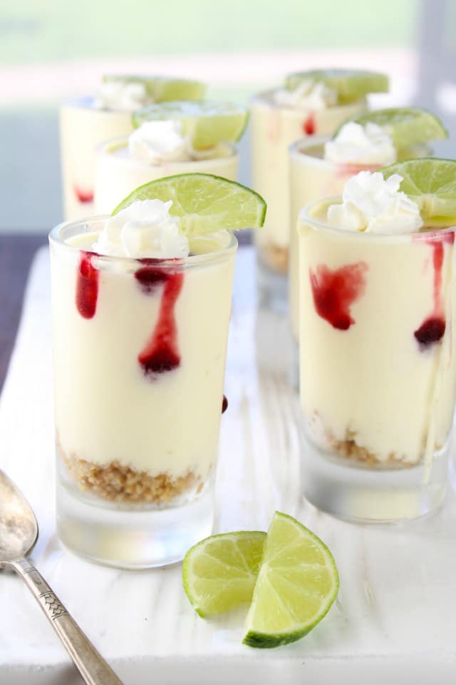 Mini No Bake Lime Cheesecakes