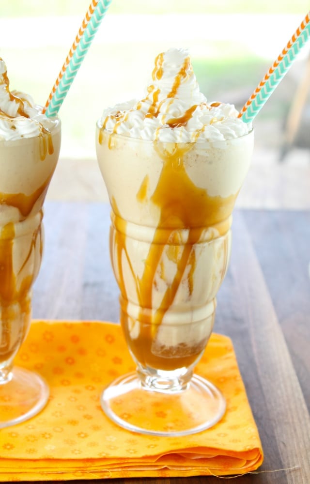 Peanut Butter Caramel Milkshakes from Miss in the Kitchen