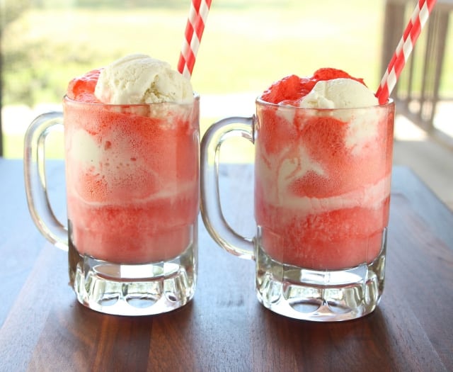 Fizzy Fruity Ice Cream Floats from Miss in the Kitchen