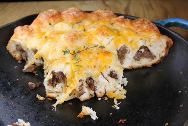 Cheesy Sausage Breakfast Pull Apart Breakfast Bake Miss in the Kitchen