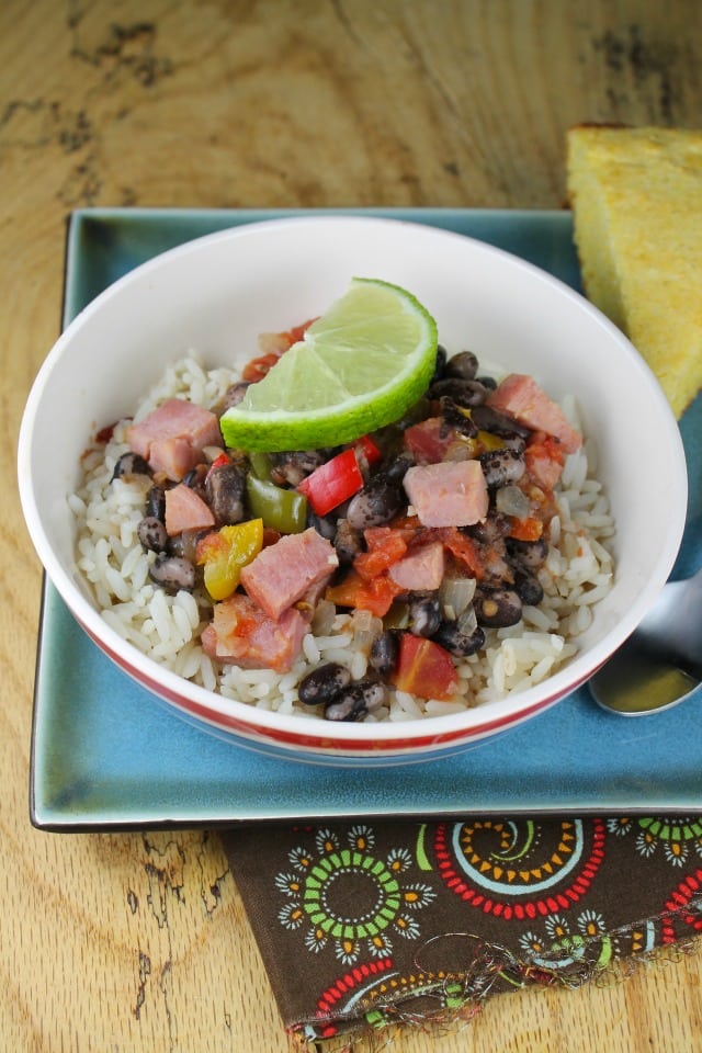 Ham with Orca Beans and Rice Miss in the Kitchen