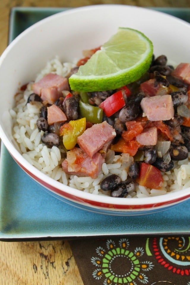 Ham with Orca Beans and Rice