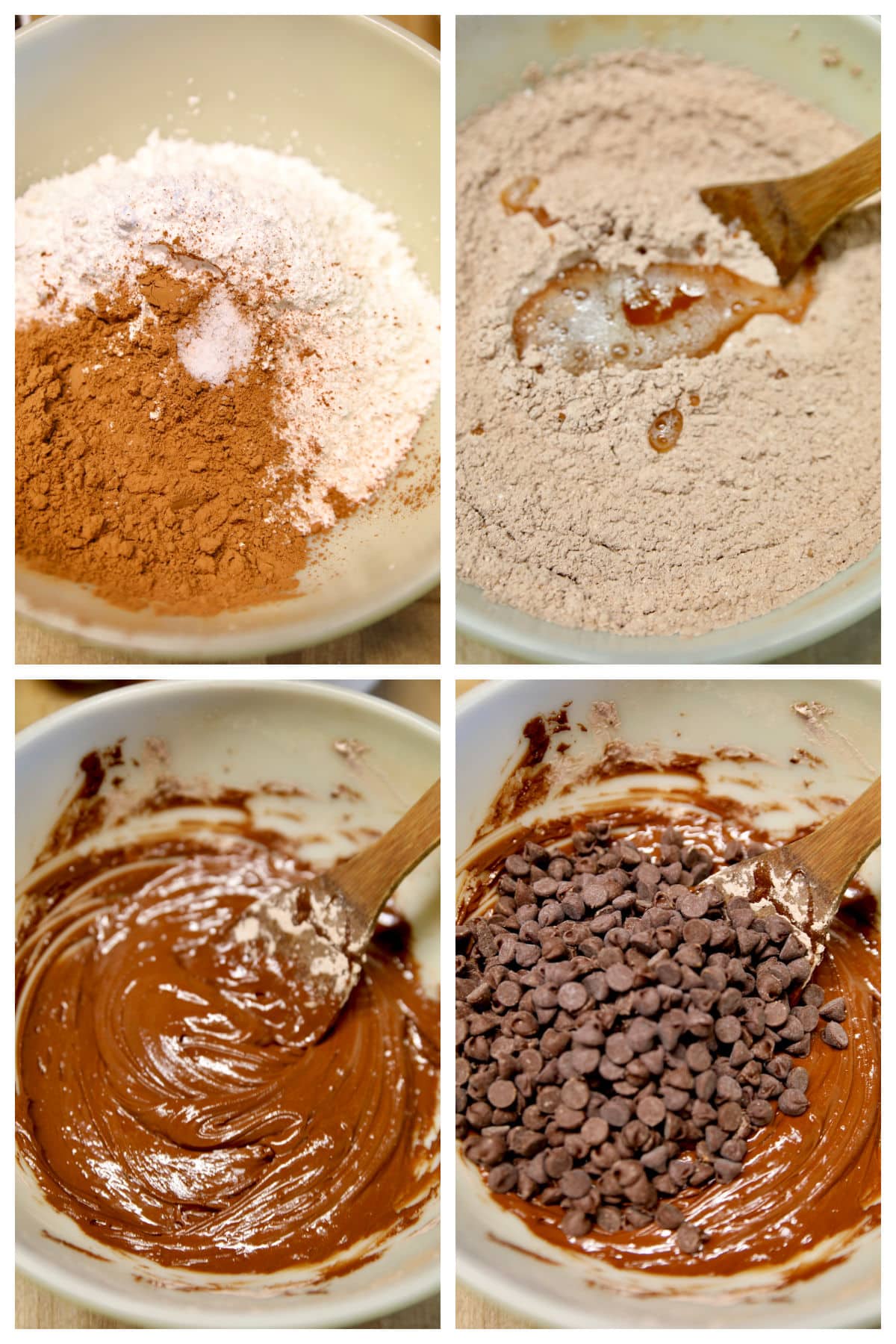 Collage making flourless chocolate cookies.
