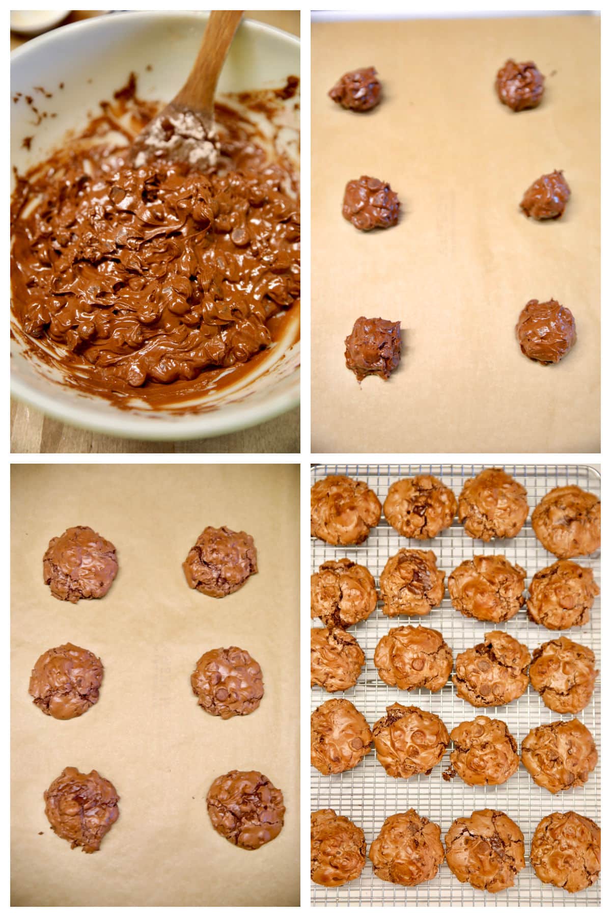 Baking chocolate volcano cookies.