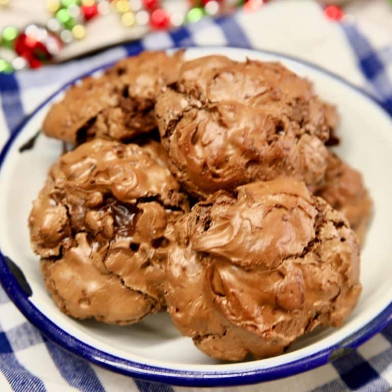Plate of chocolate cookies.
