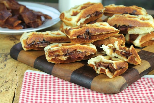 Apple Butter and Bacon Stuffed Waffles | Miss in the Kitchen