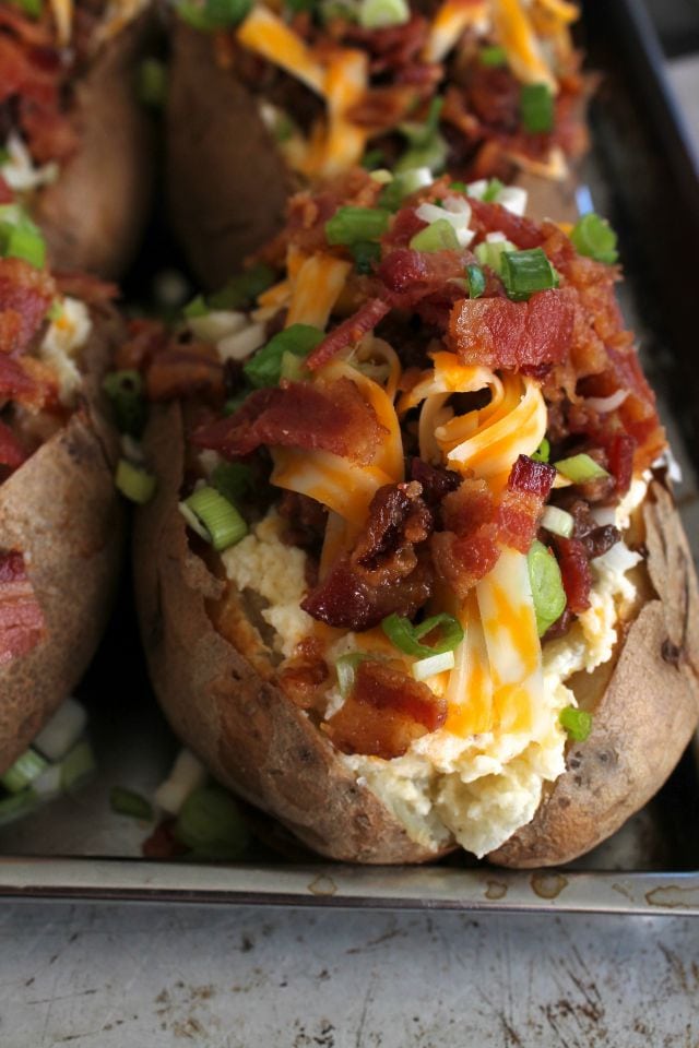 Bacon Cheese Burger Twice Baked Idaho Potatoes