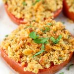 Cheddar Crumb Topped Tomatoes Recipe from Miss in the Kitchen