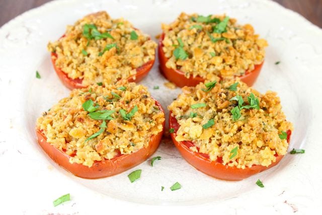 Cheddar Crumb Topped Tomatoes missinthekitchen.com